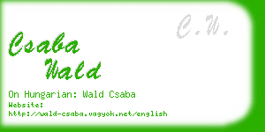 csaba wald business card